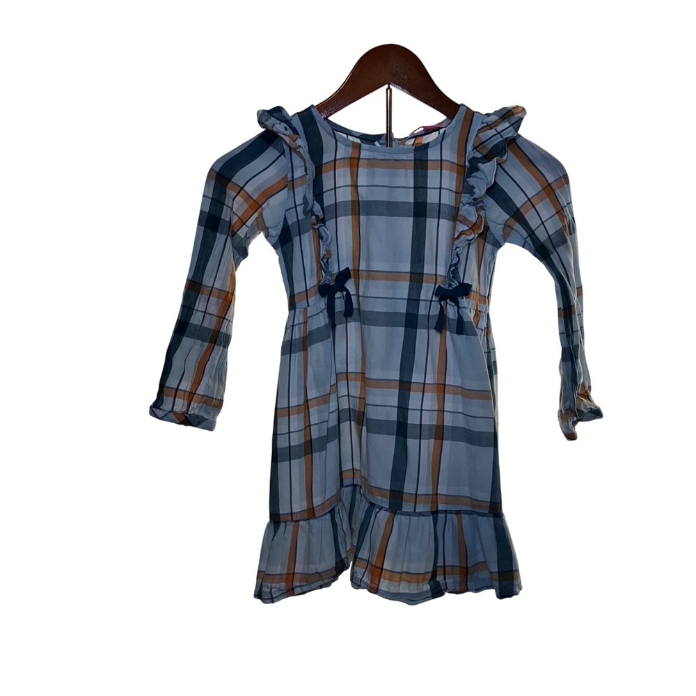 Ruffle Butts Girls Size 6  Plaid Long Sleeve Dress  Casual boutique dress